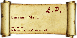 Lerner Pál névjegykártya