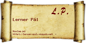 Lerner Pál névjegykártya