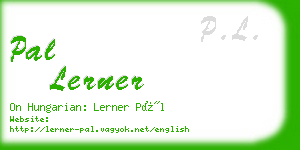 pal lerner business card